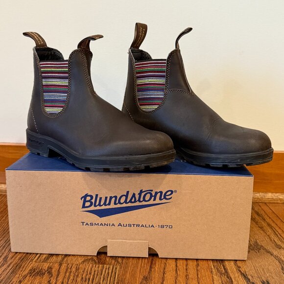 Blundstone 1409 Stout Brown Stripes Womens Chelsea Boots Size AU/UK 6 – US W 9 - Picture 1 of 16